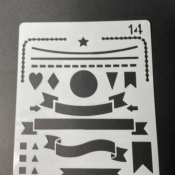 Reusable Art Planner Stencil Lines Banners Checklist Boxes Flags Boarders mq Mix - Picture 2 of 3